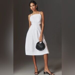 By Anthropologie Strappy Square-Neck Apron Midi Dress